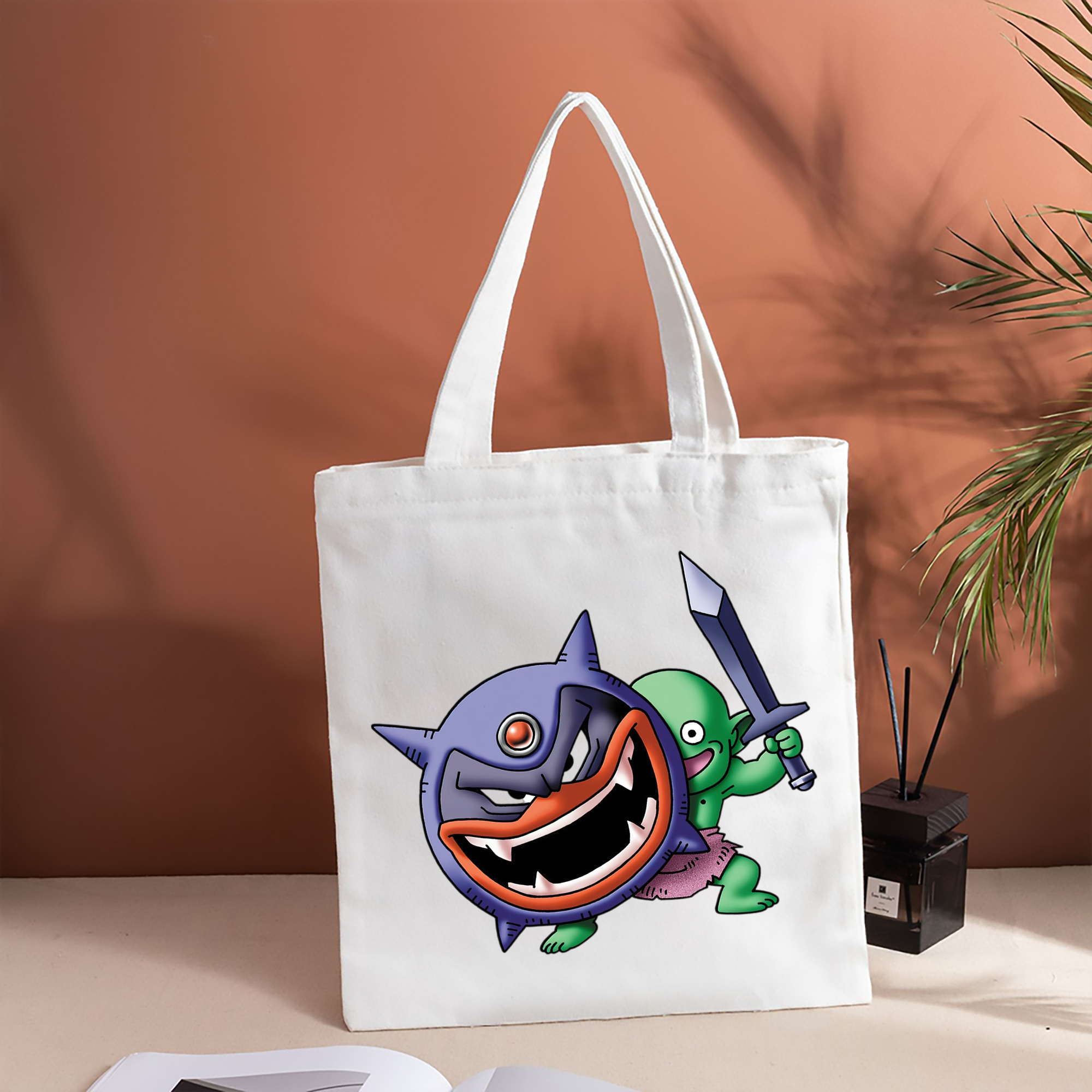 ドラゴンクエスト Doragon Kuesuto Dragon Quest 縦型キャンバス生地手提げバッグ　トートバッグ