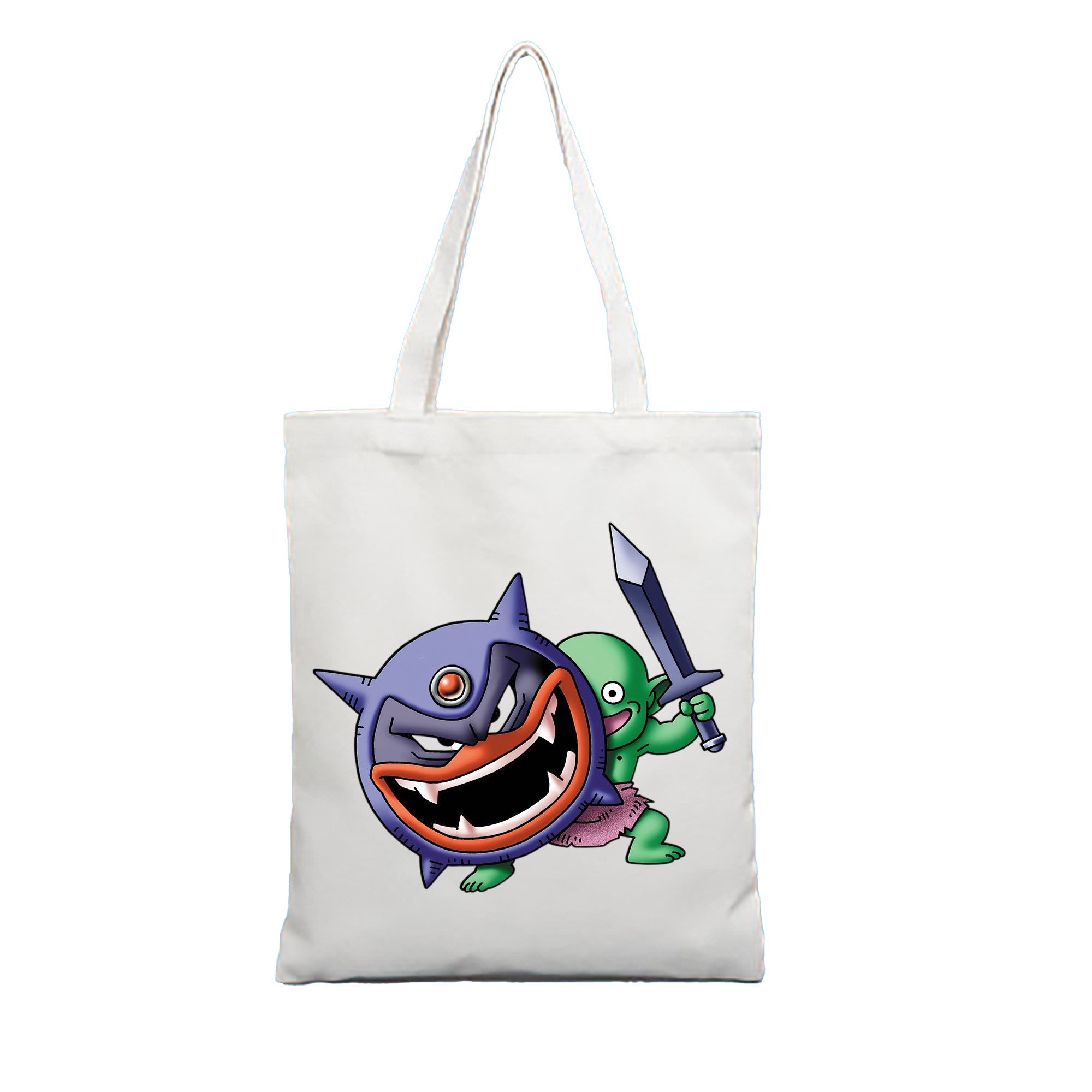 （画像用） ドラゴンクエスト Doragon Kuesuto Dragon Quest 縦型キャンバス生地手提げバッグ　トートバッグ