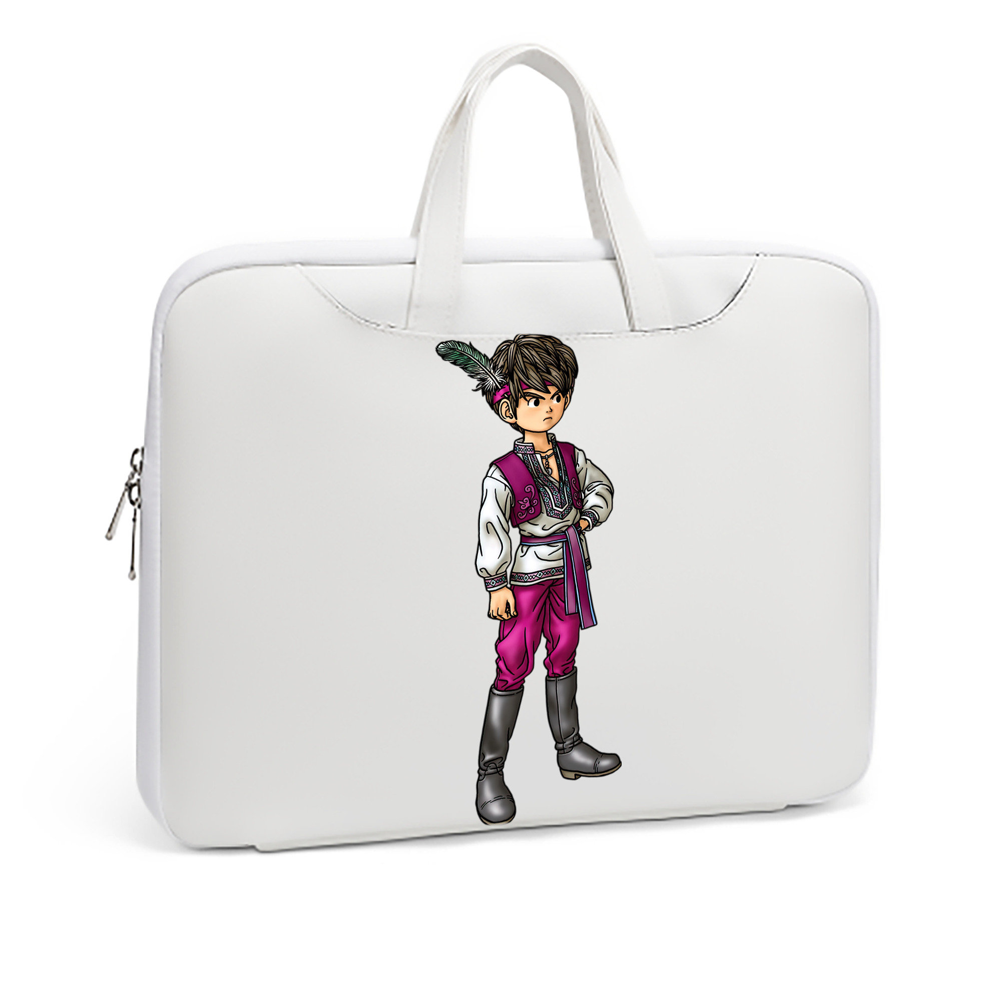 （画像用） ドラゴンクエスト Doragon Kuesuto Dragon Quest レザーラップトップバッグ　ノートパソコンケース